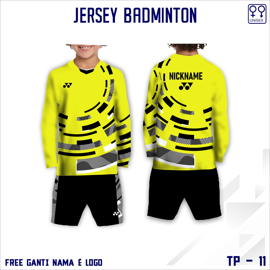 Setelan jersey badminton anak baju kaos yonex bulu tangkis lengan panjang terbaru