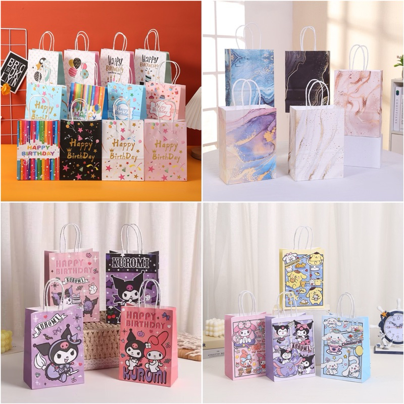

PAPER BAG SANRIO KUROMI HAPPY BIRTHDAY THANK YOU RAMADAN GOODIE BAG HAMPERS LEBARAN