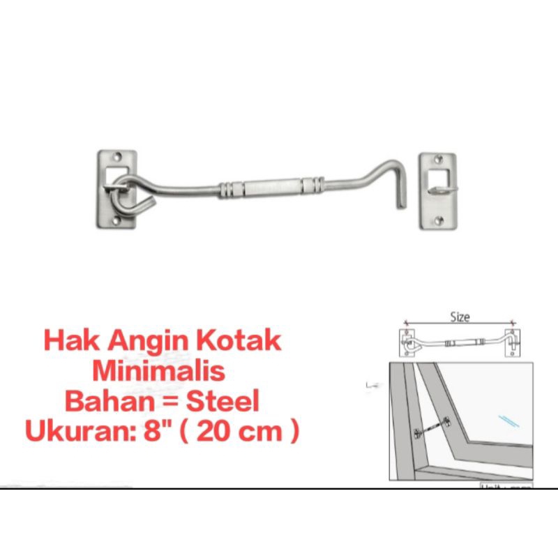 Hak angin Jendela Kotak 8" Minimalis