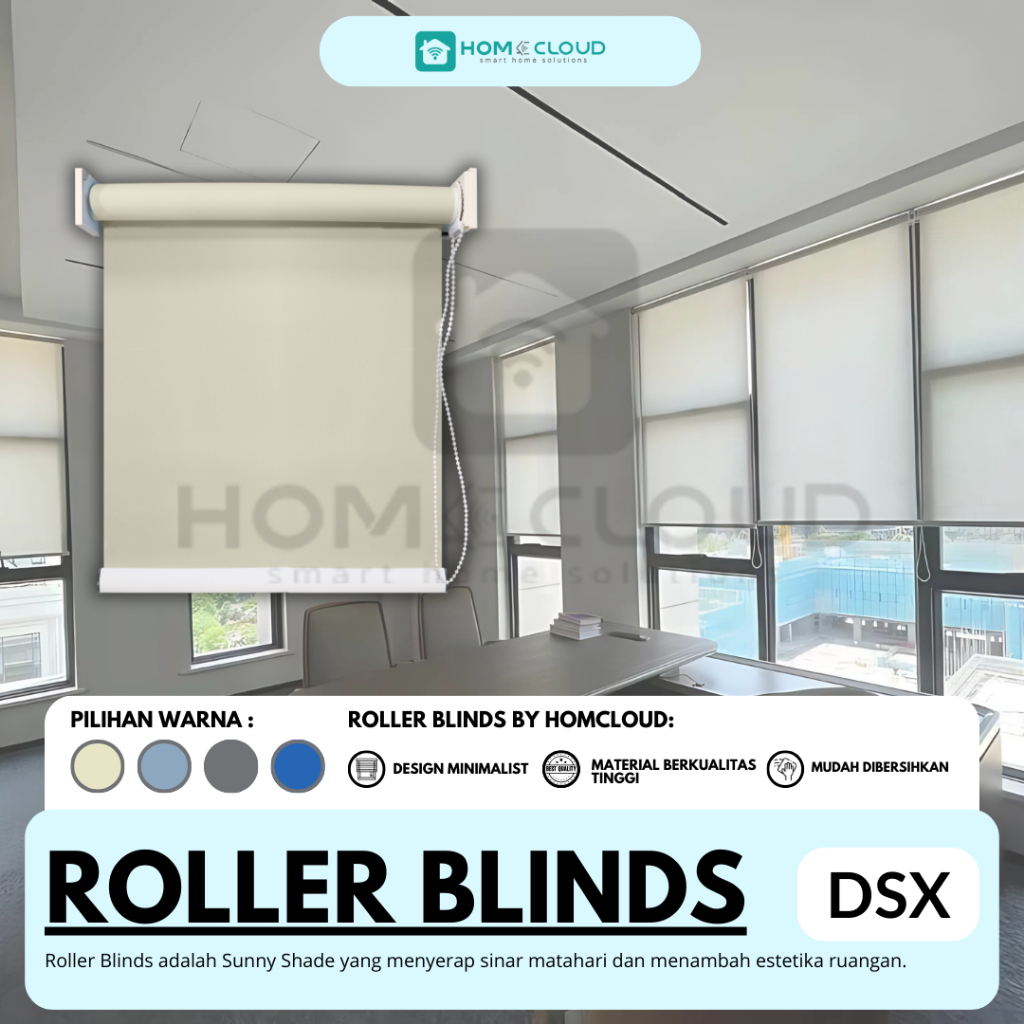 Roller Blinds DSX Otomatis - Tirai blinds - Tirai Gulung Tirai Elektrik Tirai Jendela -Gorden Kantor