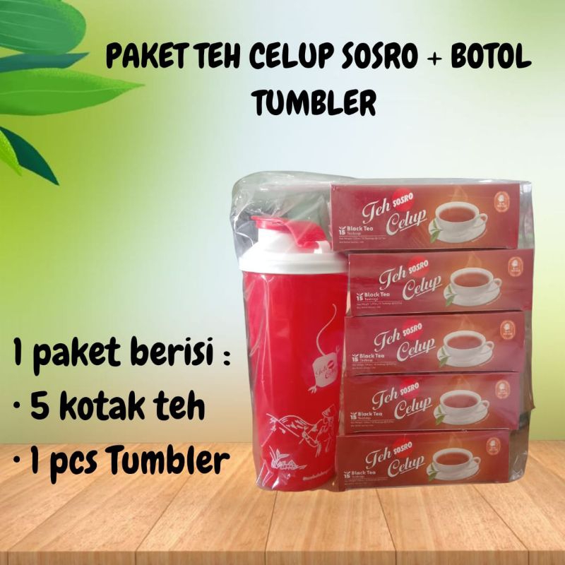 

Paket Teh Celup Sosro 15 Bag Dan Tumbler Botol Minum