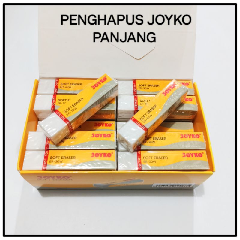 

2 Pcs Penghapus Pensil Joyko Panjang Putih