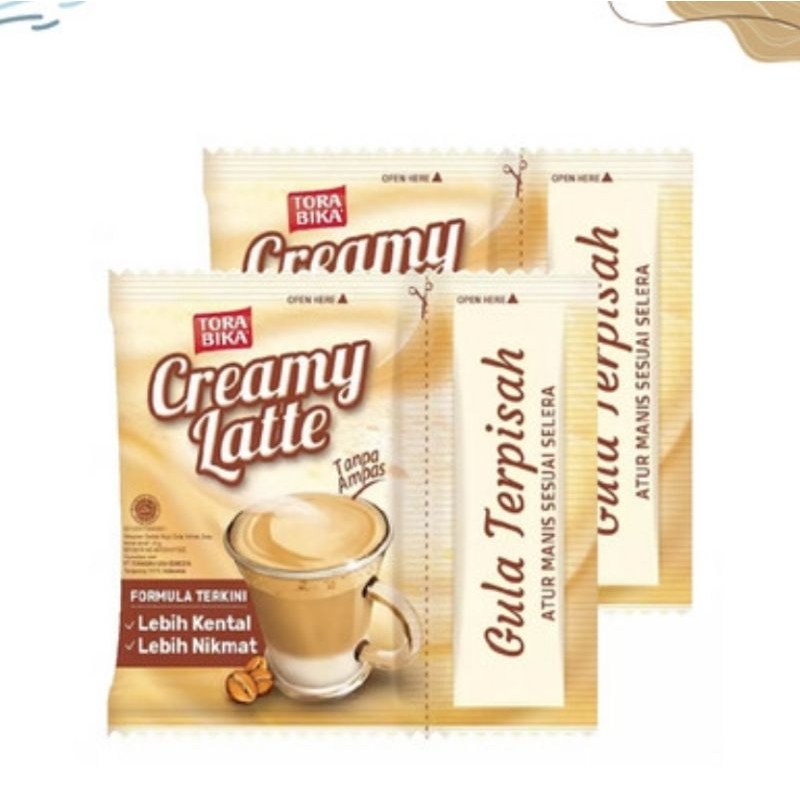 

Torabika Creamy Latte Renceng / Kopi Torabika Creamy Latte 10 pcs x 25gr / Torabika CreamyLatte gula terpisah