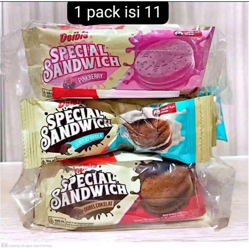 

PROMO BISKUIT DELBIS SANDWICSH ISI 11SACHET