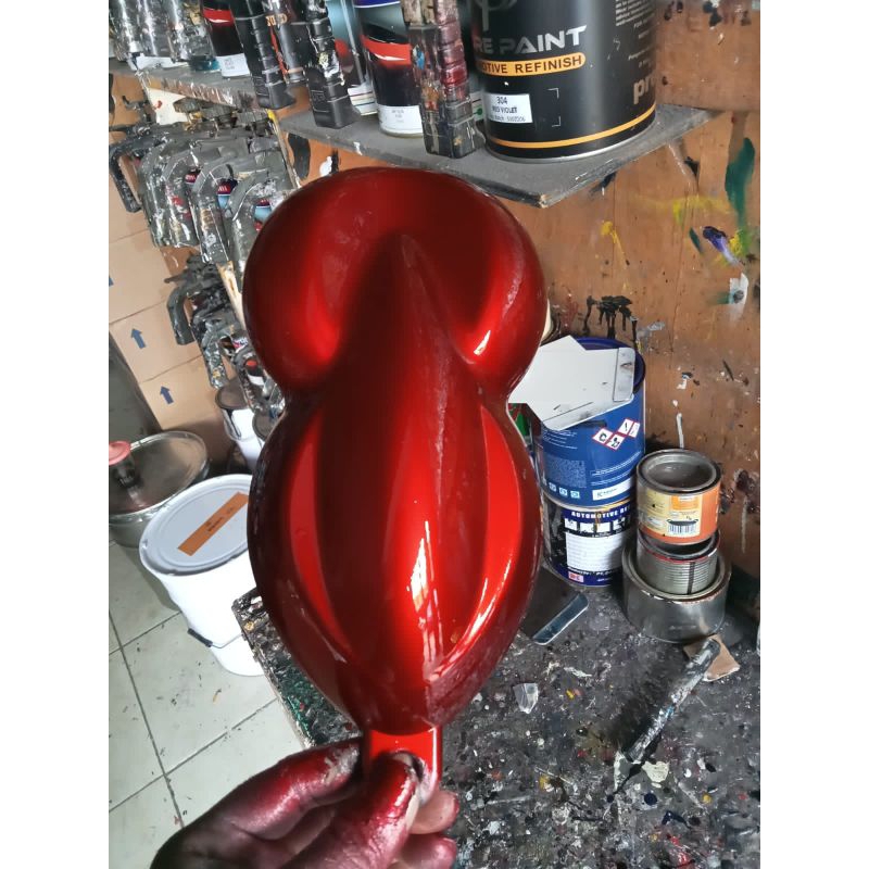 Cat Candy Tone Red PU/Cat Candy Merah PU Polyuretane + Free Dasaran Silver PU