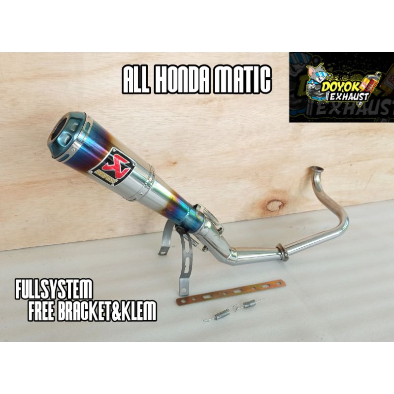 knalpot racing AKRAPOVIC untuk motor HONDA MATIC ALL VARIAN/TYPE. Beat Karbu. Beat PGM-Fi. Beat ESP-