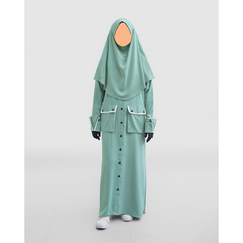SOPHIA Abaya Khimar Syari anti UV - Sage Green