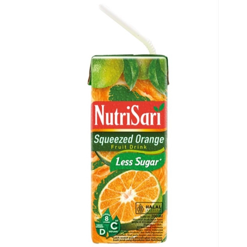 

NutriSari Squeezed orange minuman jeruk peras vitamin C kemasan 200 ml