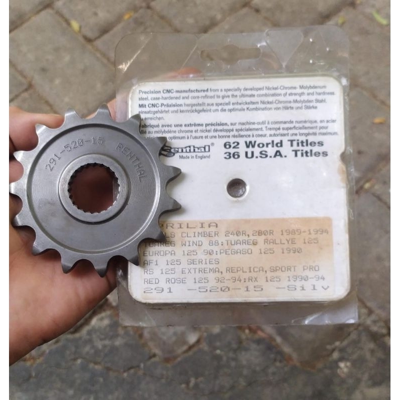 gear gir depan aprilia af 125 series aprilia RS 125 EXTREMA REPLICA SPORT PRO RED ROSE 125 92-94 RX 