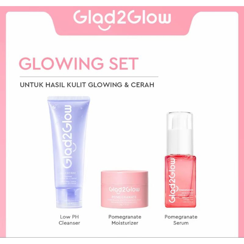 GLAD2GLOW PAKET GLOWING 3IN1 | GLAD2GLOW MOISTURIZER PAKET GLOWING SET 3IN1