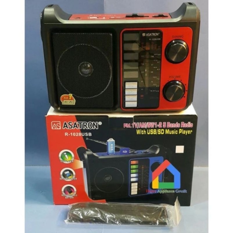 Radio FM Asatron 5 Band R-1028USB Recharger Original