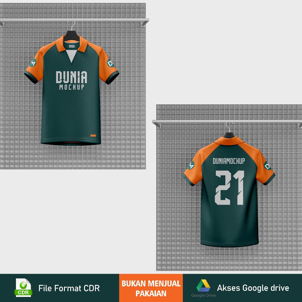 Mockup Jersey Kerah Stand Hanger- Corel DRAW