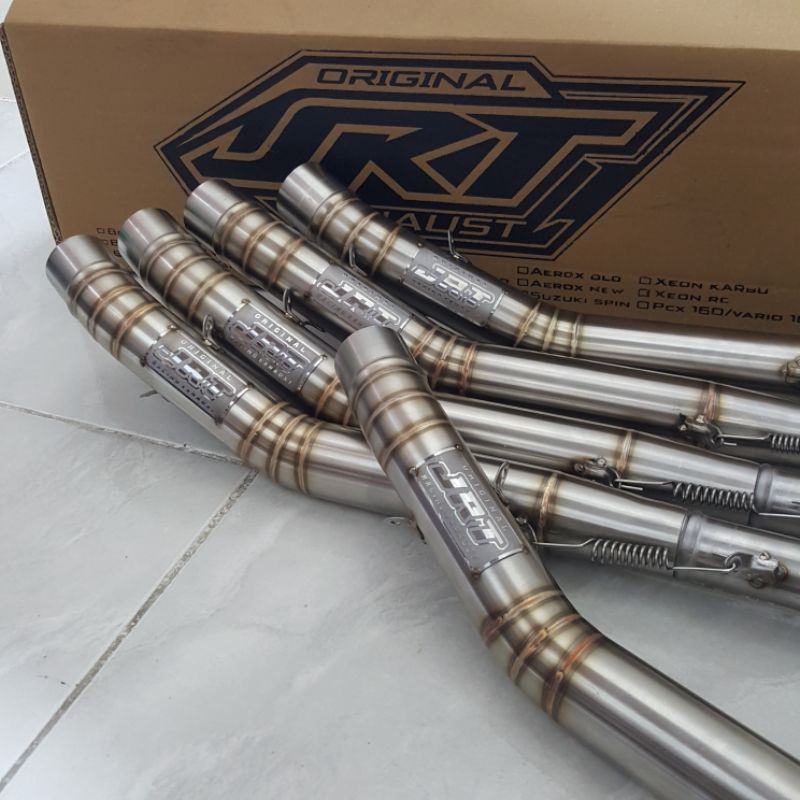 leher knalpot original JRT EXHAST bebek Supra x/fit grand karisma Supra x 125fi inlet 38mm dan 50mm