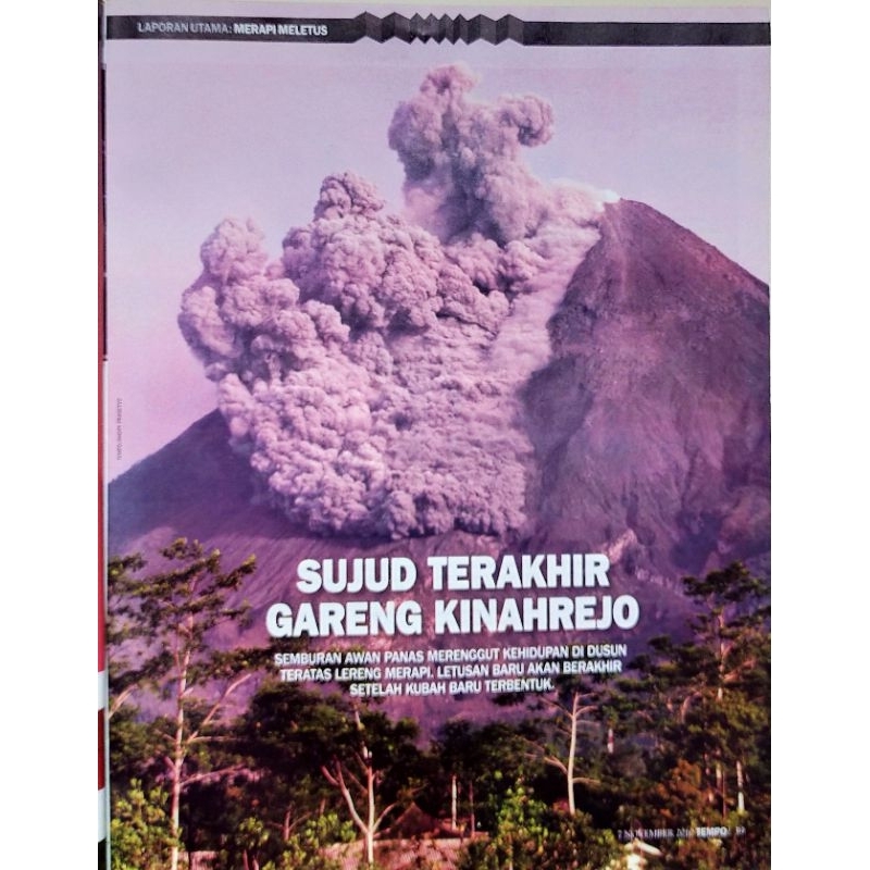 Majalah Tempo 1 November 2010 : Merapi Meletus - Mbah Maridjan Gareng Kinahrejo