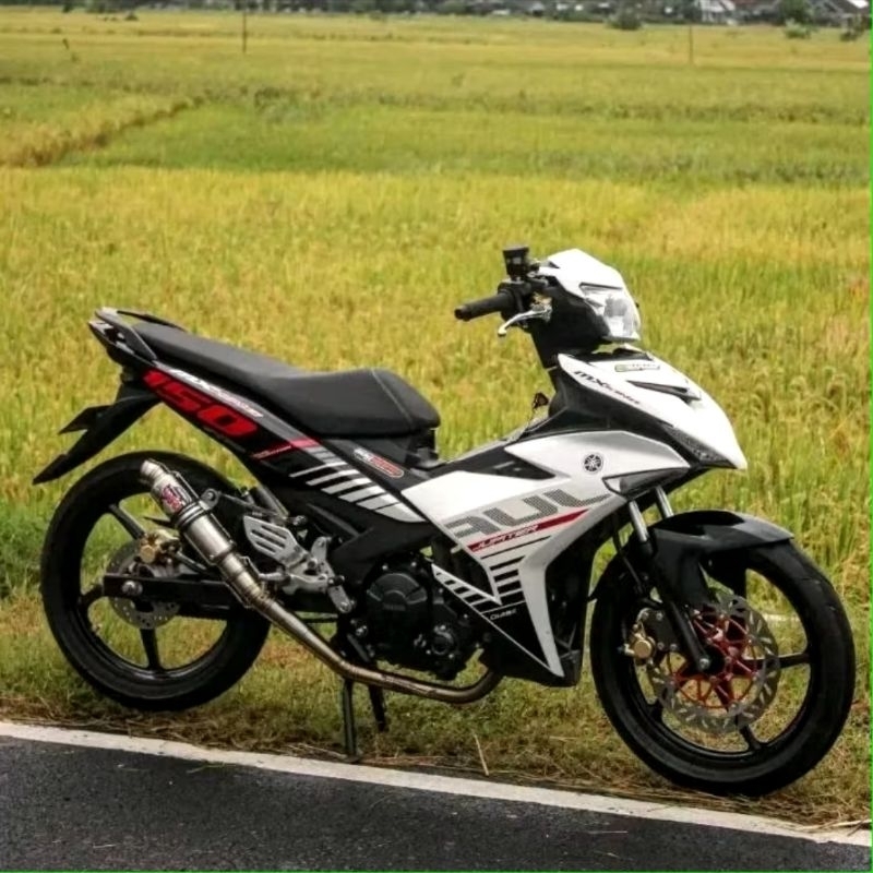striping| lis sticker standar ori yamaha Jupiter MX king| 150 tahun || 2015 2016  warna putih stripi