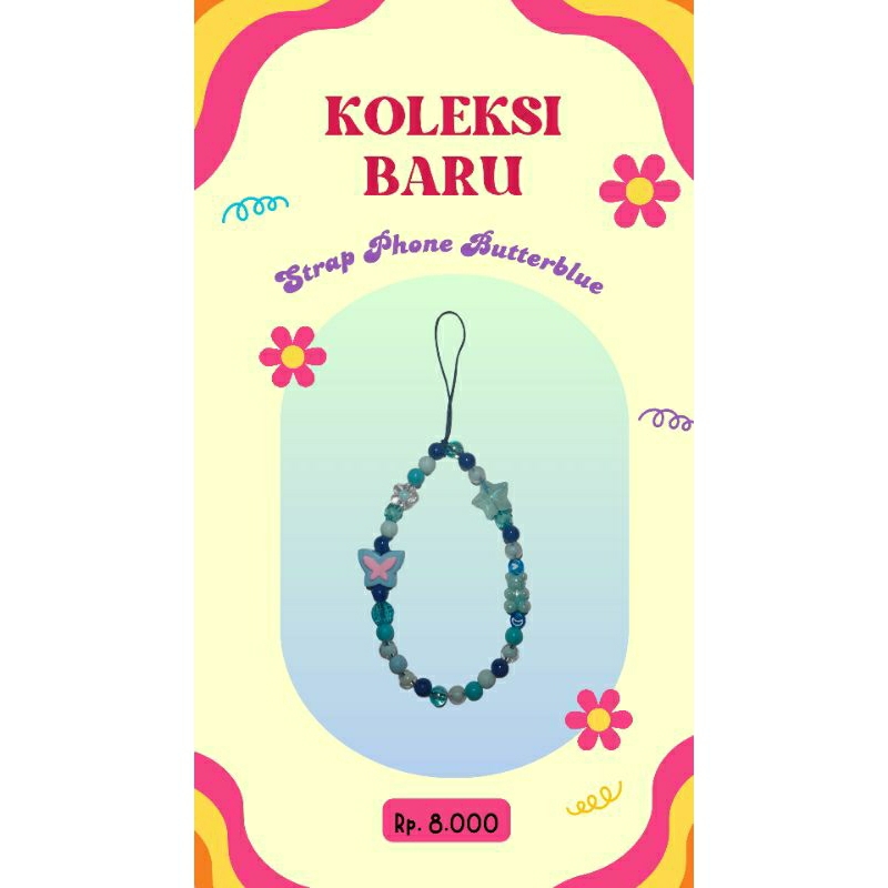 Strap Phone tali giok butterblue