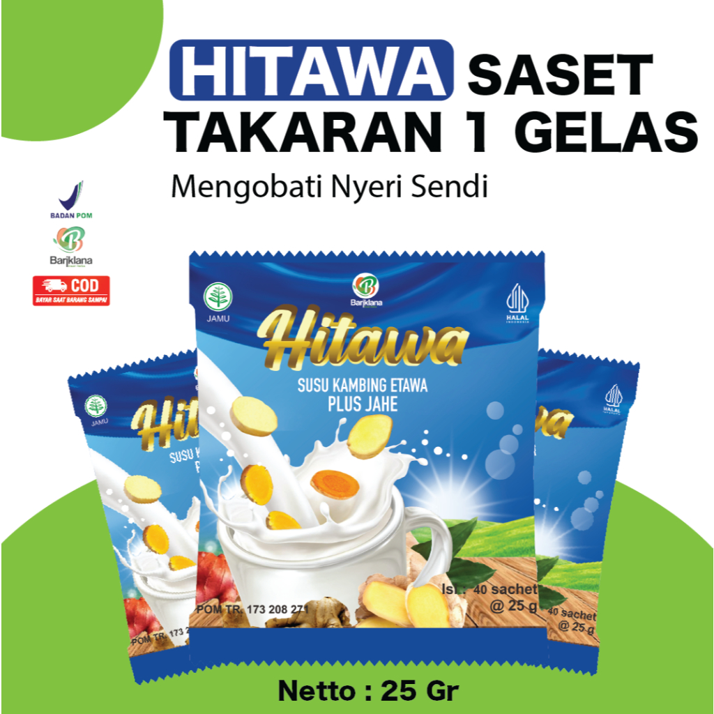 

[BISA COD + GARANSI] Hitawa Susu Kambing Plus Jahe | Mengobati Nyeri Sendi dan Tulang | Menghambat Osteoporosis isi 25 gr