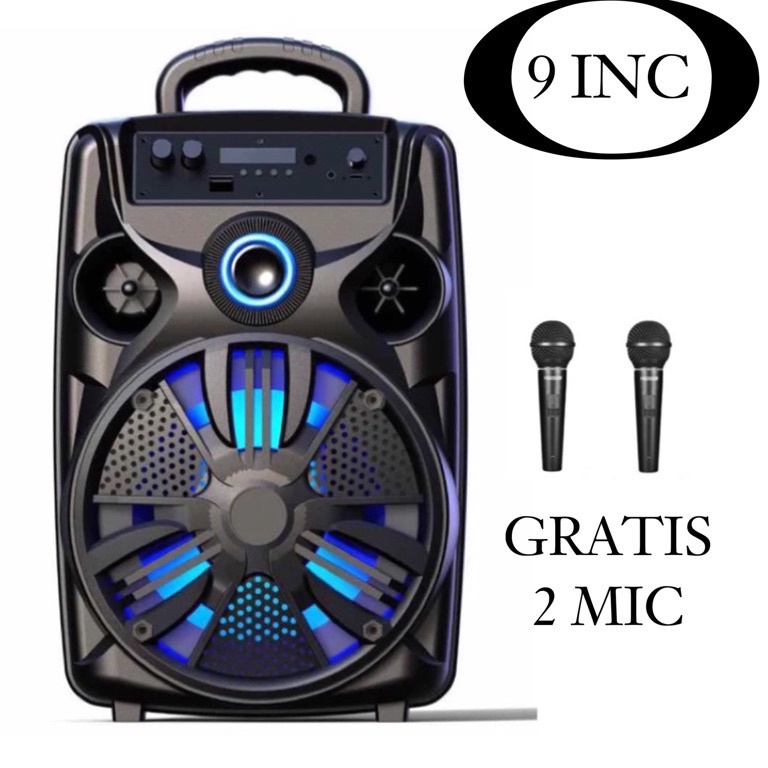 Wow Murah Meriah SQRS885 Max Speaker Besar 9inc Gratis MicSpeaker Full Bass Music Mp3 Live Cod Sound