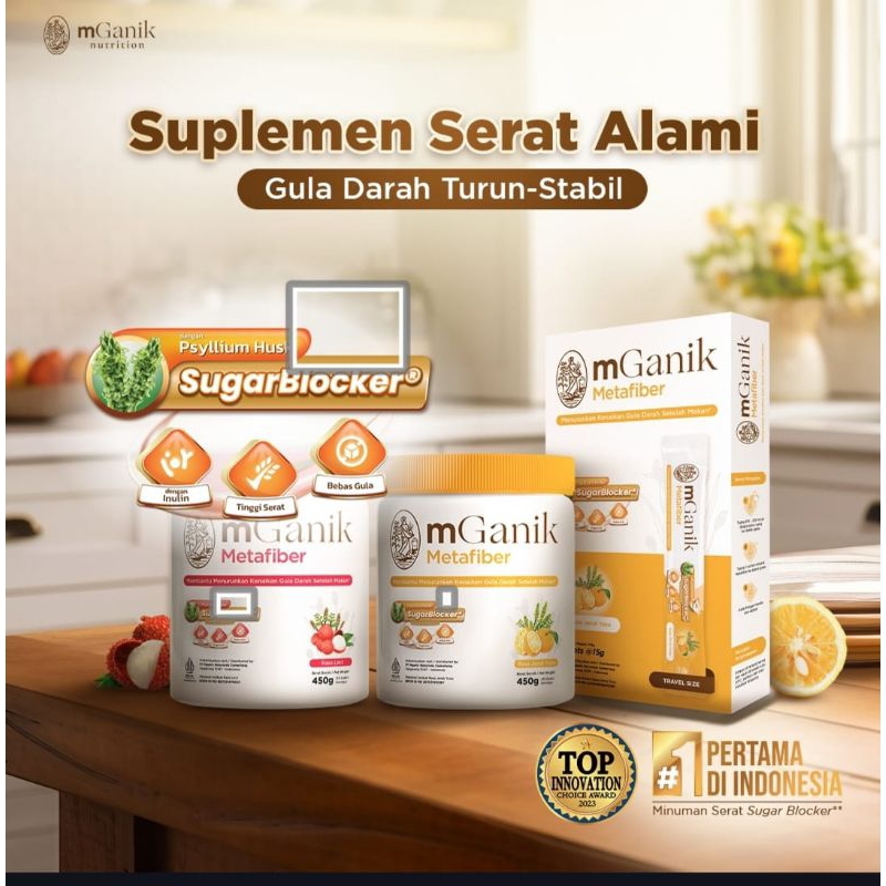 

Metafiber mganik 450gr - suplemen serat diabetes / gula darah tinggi