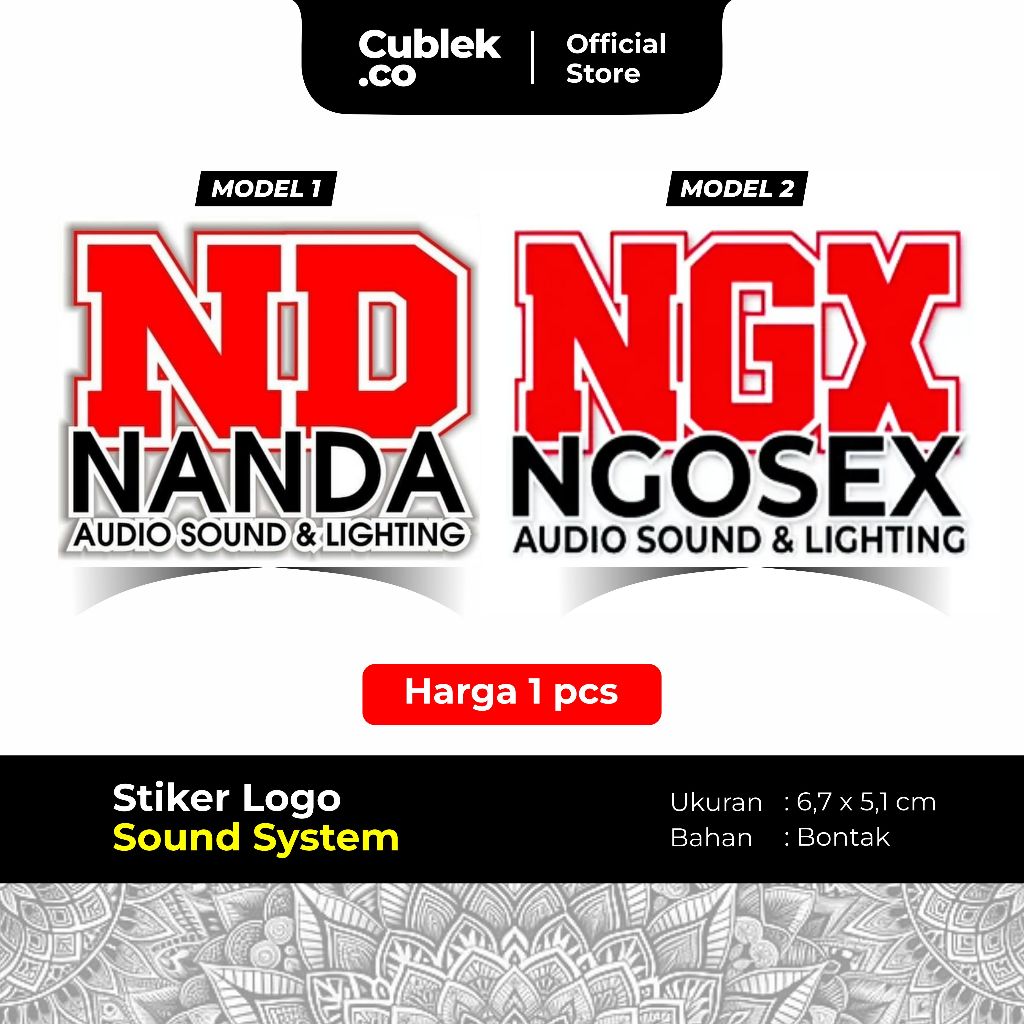 

Stiker Sound System NANDA / NGX NGOSEX AUDIO JEMBER (Bahan Bontak)