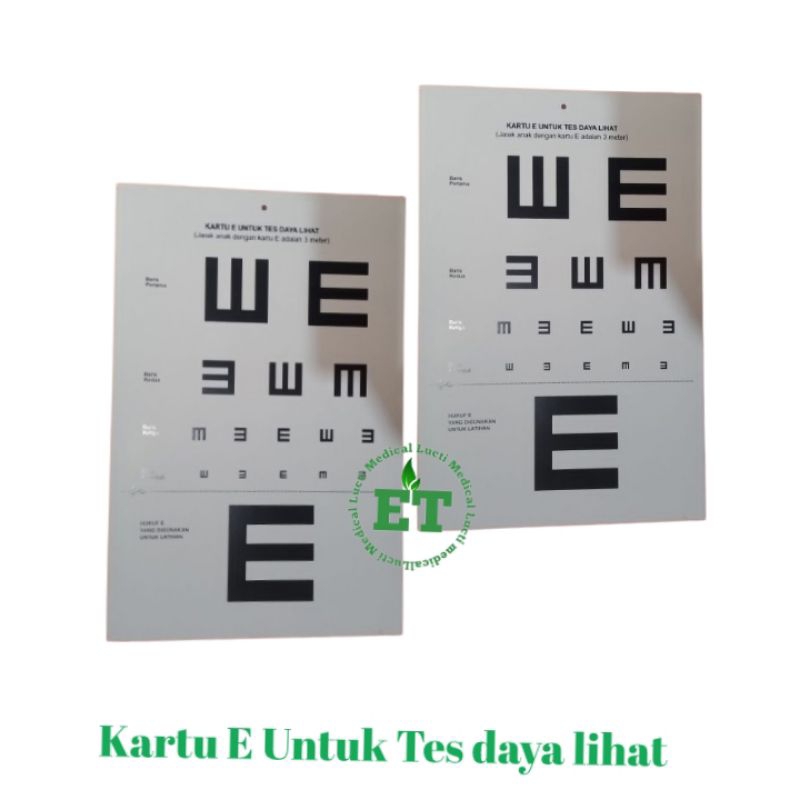 Snellen chart E kertas Tes mata E kertas senellen E