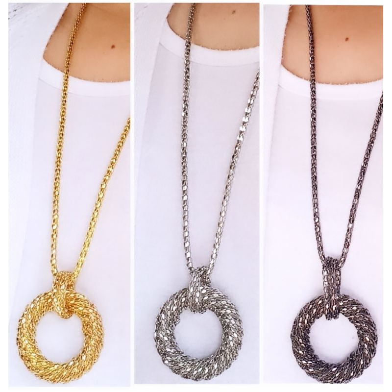 Kalung Wanita Aksesoris Fashion Korea Kalung Rantai Panjang Liontin Aksesoris Hijab Murah Kado Ultah