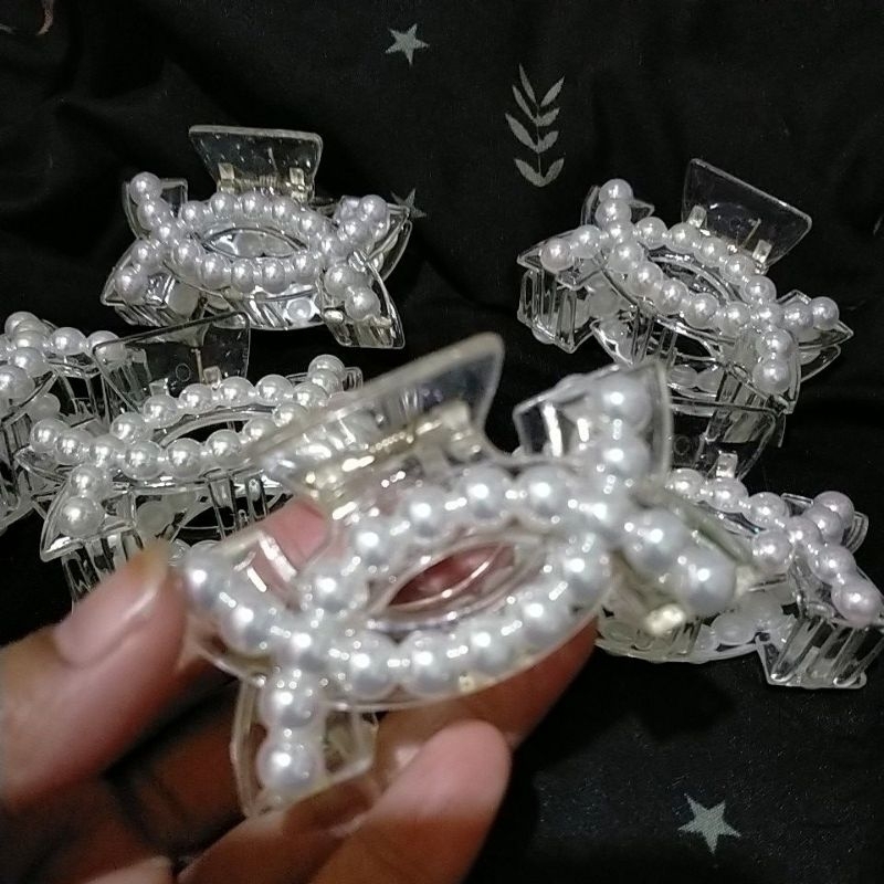 Jepitan Rambut Motif Mutiara Model Korea Jedai Mutiara jepit rambut lucu 7CM