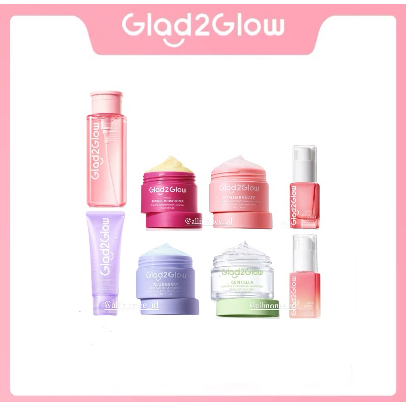 Glad2Glow Moisturizer Pomegranate Facial Cleanser Blueberry Serum Pomegranate Centella Moisturizer B