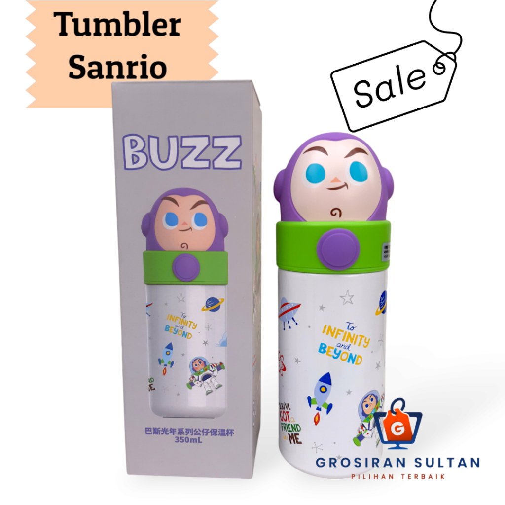 Tumbler Disnep Toy Story Termos Kapasitas 350ml Botol Minum Tupperware Motif Pixar Sus316