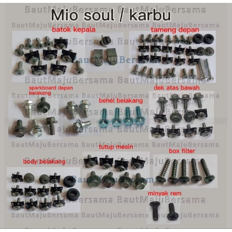 BAUT FULL SET BODY MOTOR MIO SOUL KARBU