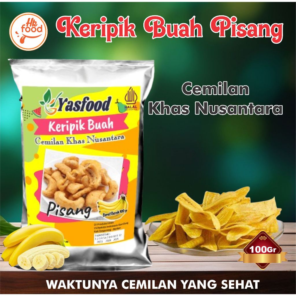 

Keripik Buah Pisang Cemilan Sehat Vegetarian 100gr