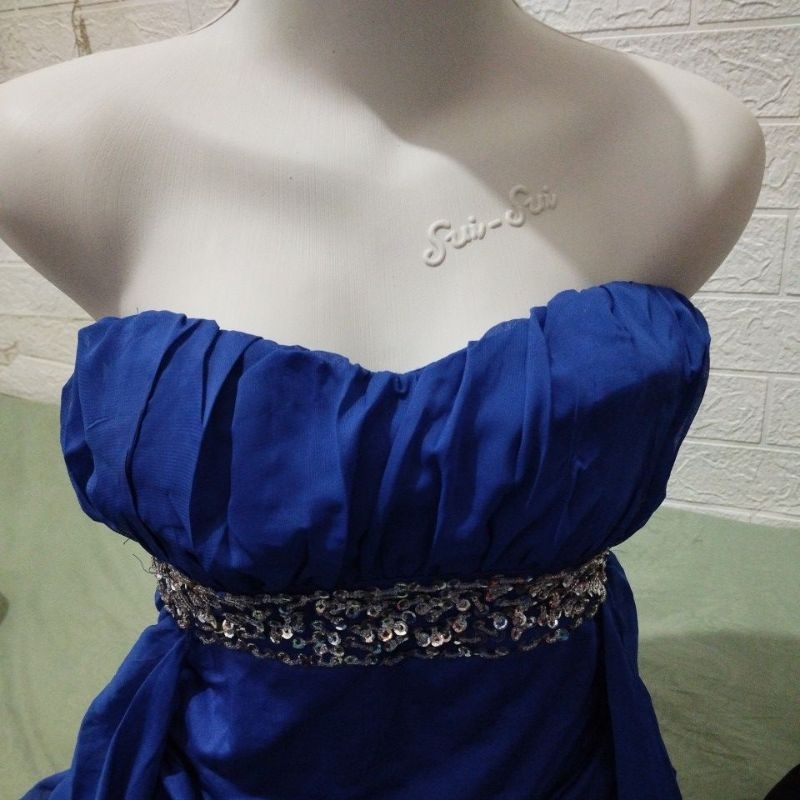 dress kemben party berlayer panjang