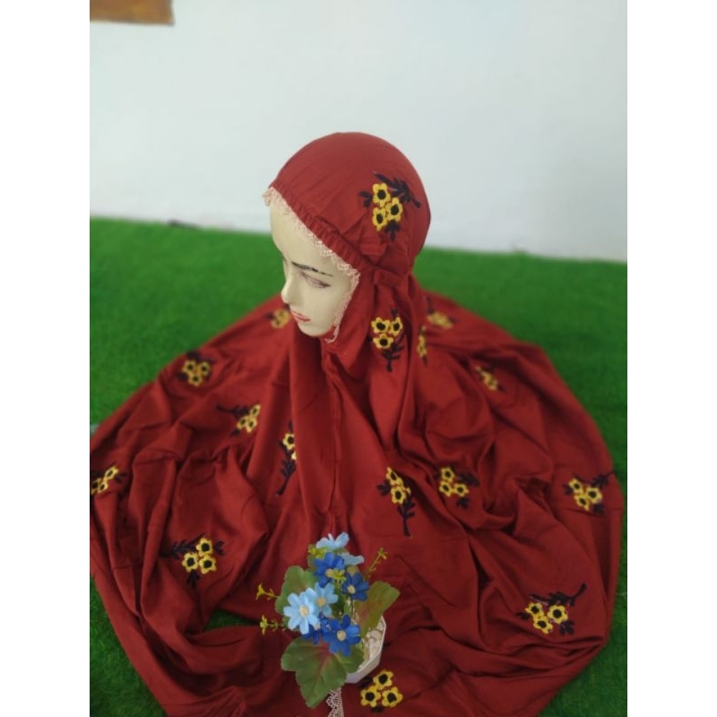 Mukena Terusan Lajuran Rayon Bordir Dewasa