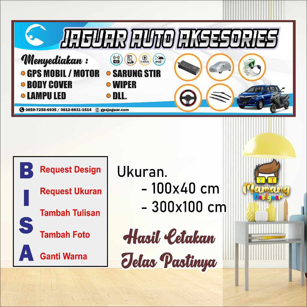 Cetak Spanduk Banner Untuk Toko Sparepart dan Aksesoris Motor Mobil bb
