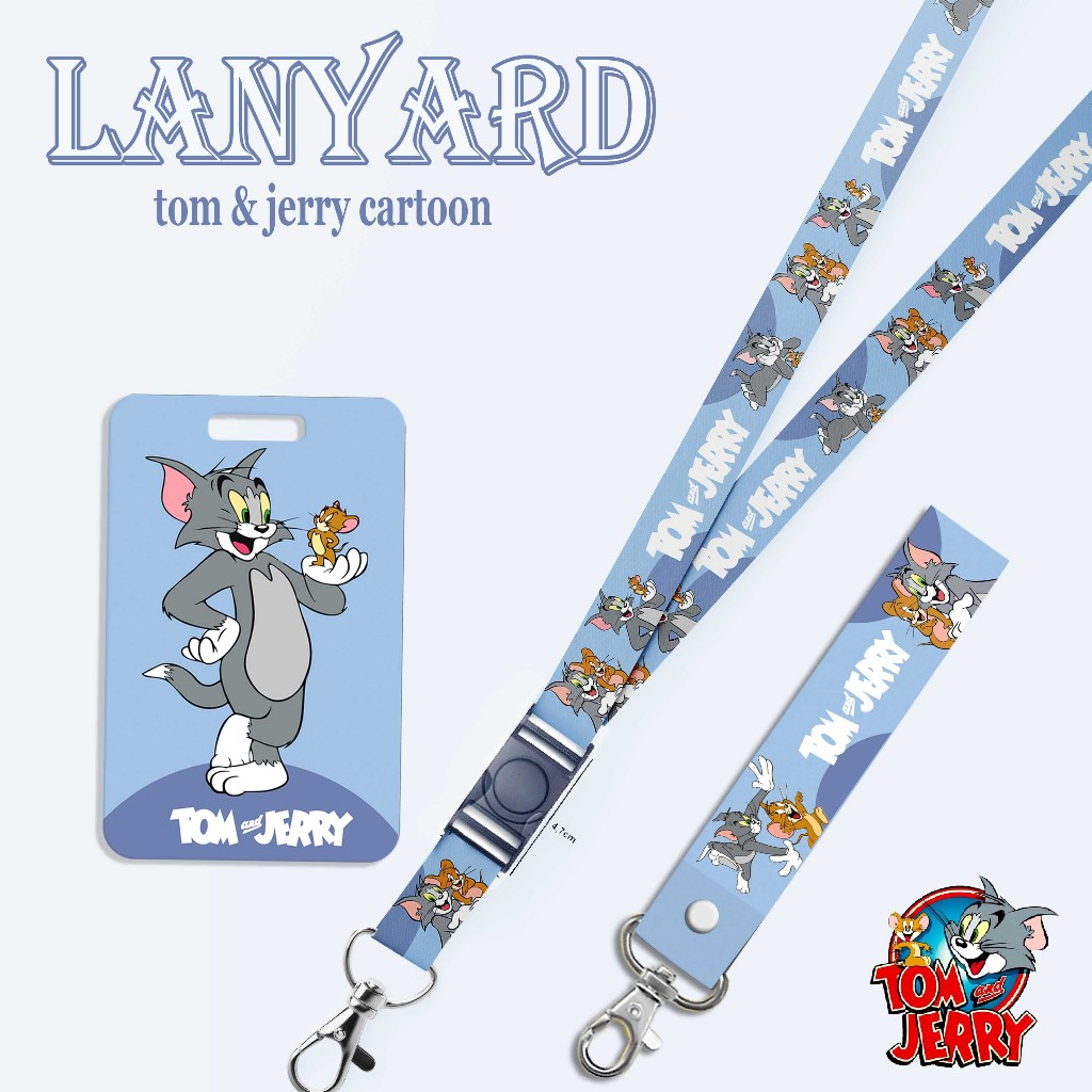 

STRAP LANYARD CARD HOLDER Tom and Jerry Cartoon Gantungan Kunci, Handphone, ID Card