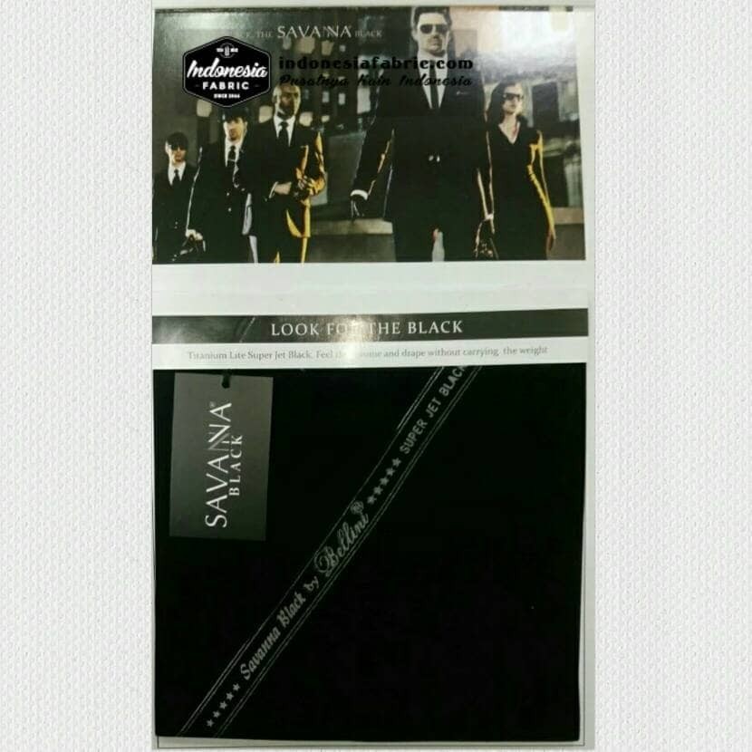 Kain Savanna Black Savana Titanium Jet Black Bellini bahan Celana Jas(2.5)