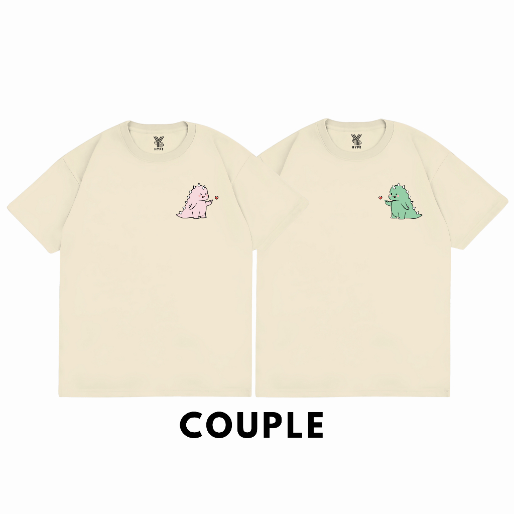 HYPE Kaos Couple Dino Atasan Pria Wanita Pasangan - Baju Distro Unisex