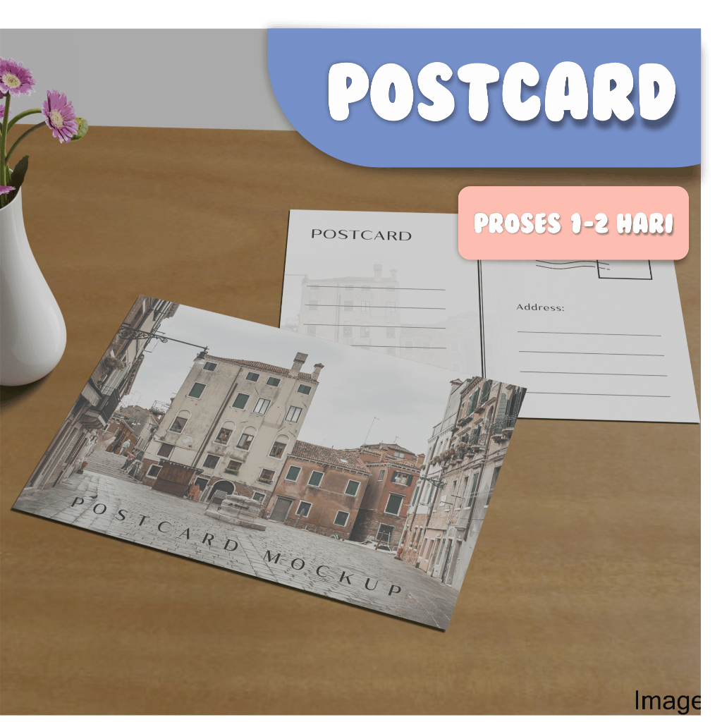 Cetak POSTCARD / Kartu Pengiriman Custom design bisa COD