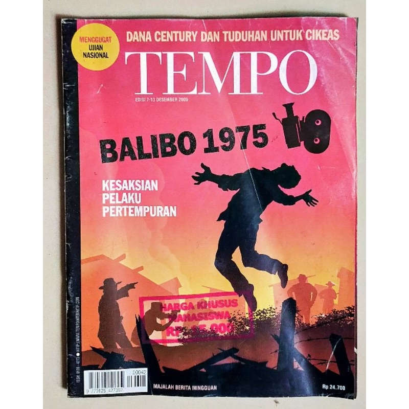 Majalah Tempo 7 Desember 2009 : Balibo Timor Timur 1975 - Kesaksian Pelaku Pertempuran