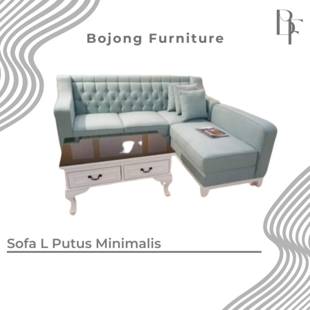 Sofa L Putus Minimalis Sandaran Kancing