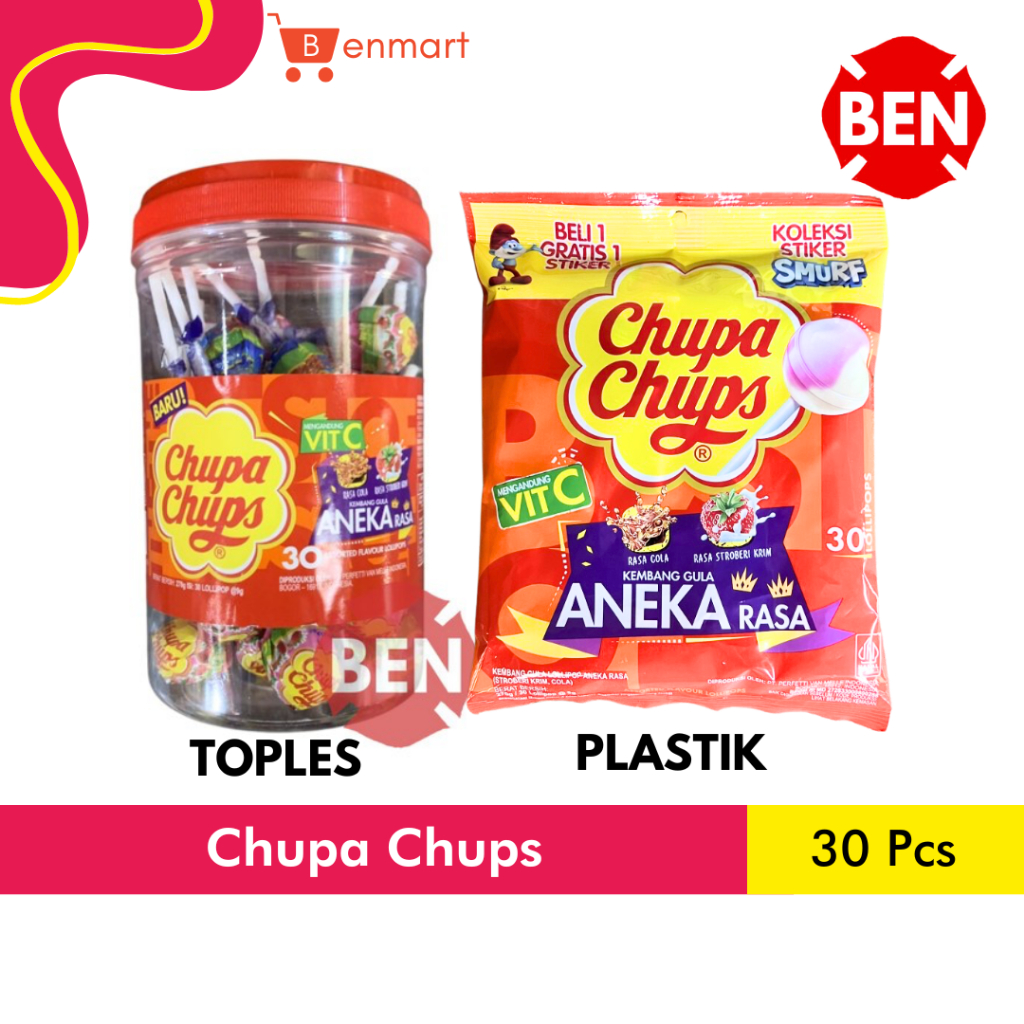 

Permen Chupa Chups Lollipop 1 TOPLES 30 Pcs Lolipop Cola Stroberi