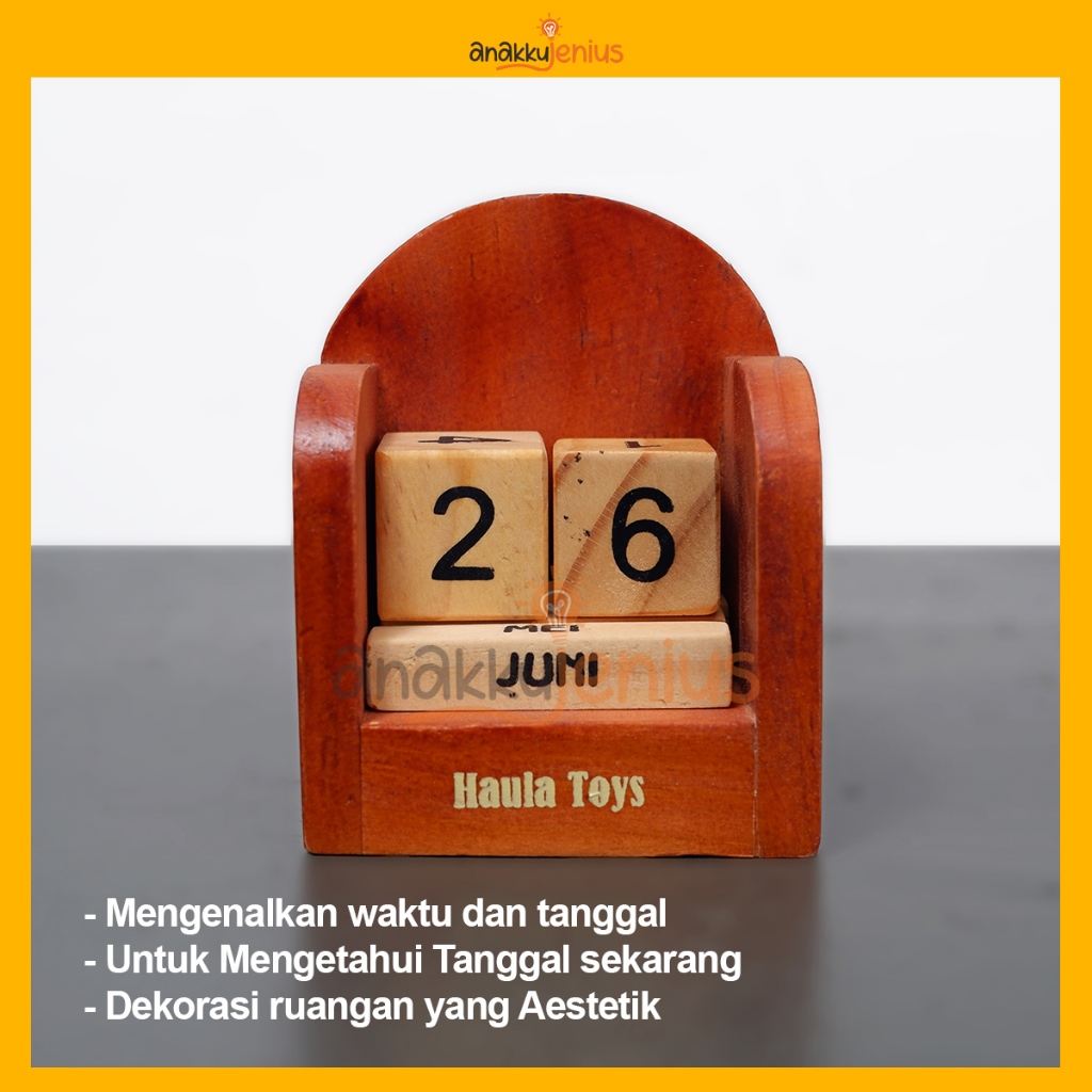 

Kalender Kayu/Kalender Klasik/Aesthetic Calendar Wood/ Aesthetic Decoration Calendar l Anakku jenius