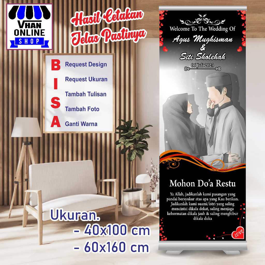 Cetak Banner Spanduk Custom Foto Untuk Pernikahan