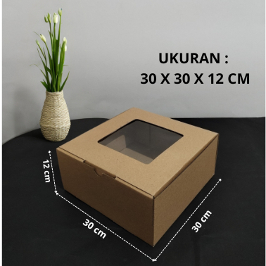 

( 10 Pcs ) Kardus Karton Box Kotak Kue Hampers 30 cm x 30 cm x 12 cm kaca
