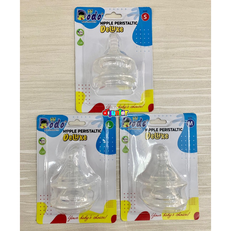 DODO NIPPLE PERISTALTIC DELUXE ISI 2pcs (WIDE NECK) / DODO DOT BAYI