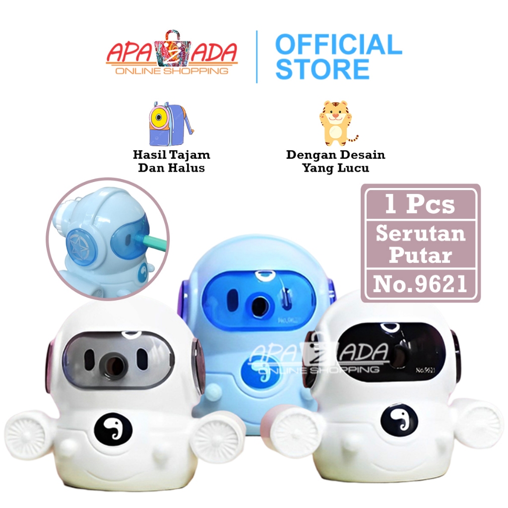 

Apazada - Serutan Pensil Meja Astronot [1 Pcs] / Rautan Pengserut Putar / Rawutan Serut No.9621