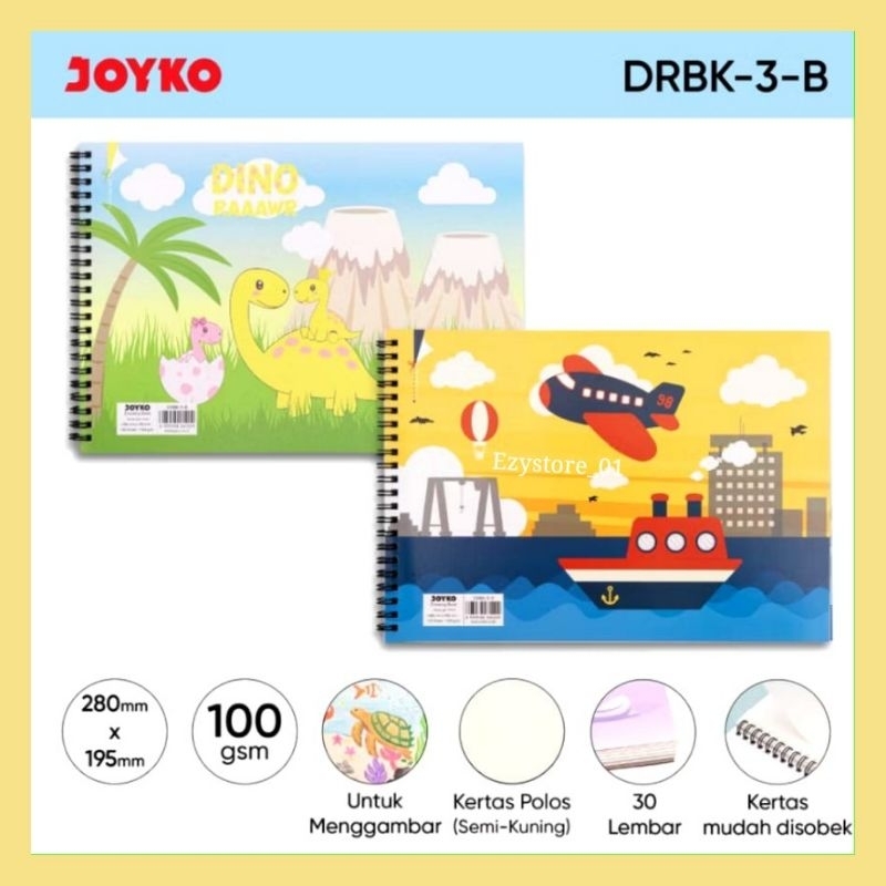 

(1 BUKU GAMBAR) BUKU GAMBAR SPIRAL JOYKO DRBK-3 / Drawing Book Spiral Joyko DRBK-3 280mm x 195mm