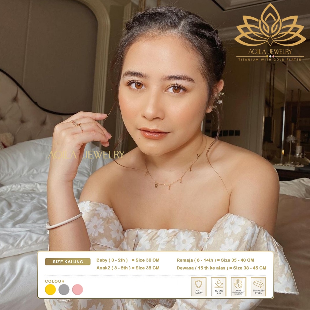 Aqila Jewelry – Kalung nama titanium anti karat anak dewasa aksesoris wanita necklace PRILLY