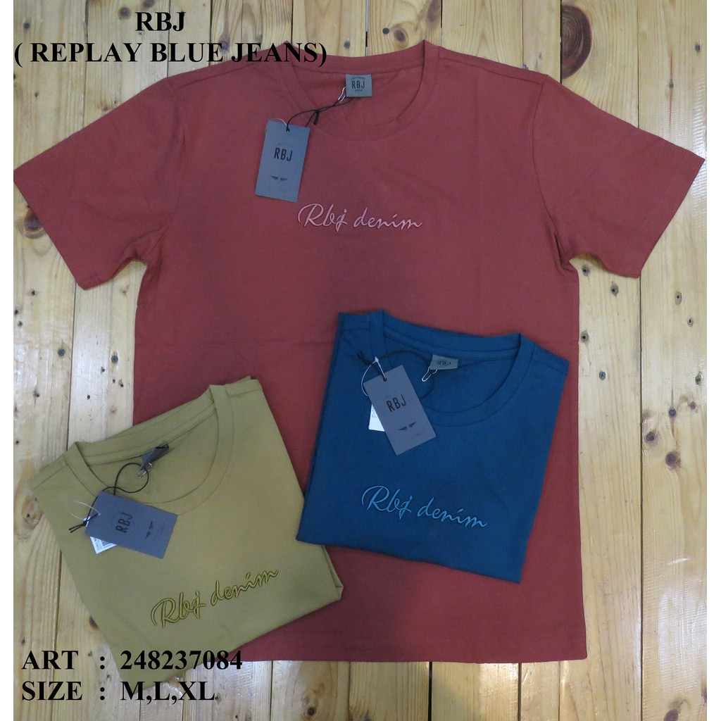 KAOS OBLONG PRIA LENGAN PENDEK MEREK RBJ (REPLAY BLUE JEANS) ART: 248237084 PRICE Rp 208.900