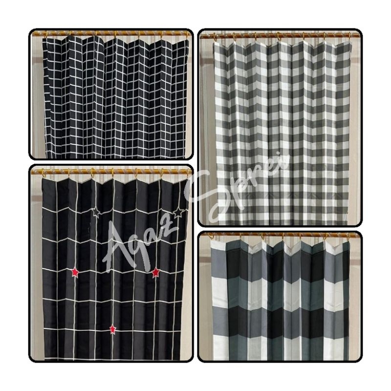 Gorden Rempel Katun Murah Uk. 100cm x 200cm / Gorden Pintu dan Jendela Plisket Katun Murah